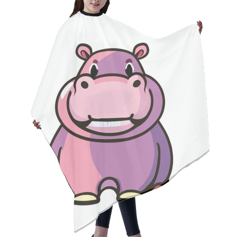 Personality  Hippo, Sweet Hippo Illustration For Animal And Zoo Projects Hair Cutting Cape