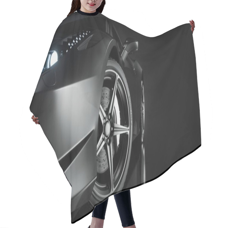 Personality  Black Sports Car. Hair Cutting Cape