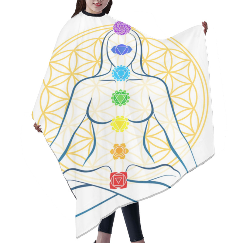 Personality  Flower Of Life Chakras Woman Hair Cutting Cape