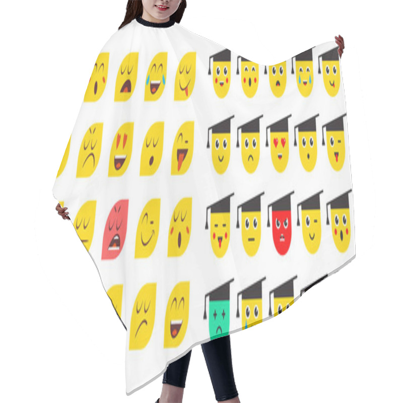 Personality  Set Of Emoticons For Devices Hair Cutting Cape