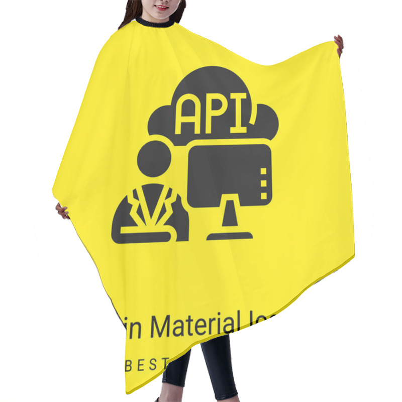 Personality  Api Minimal Bright Yellow Material Icon Hair Cutting Cape