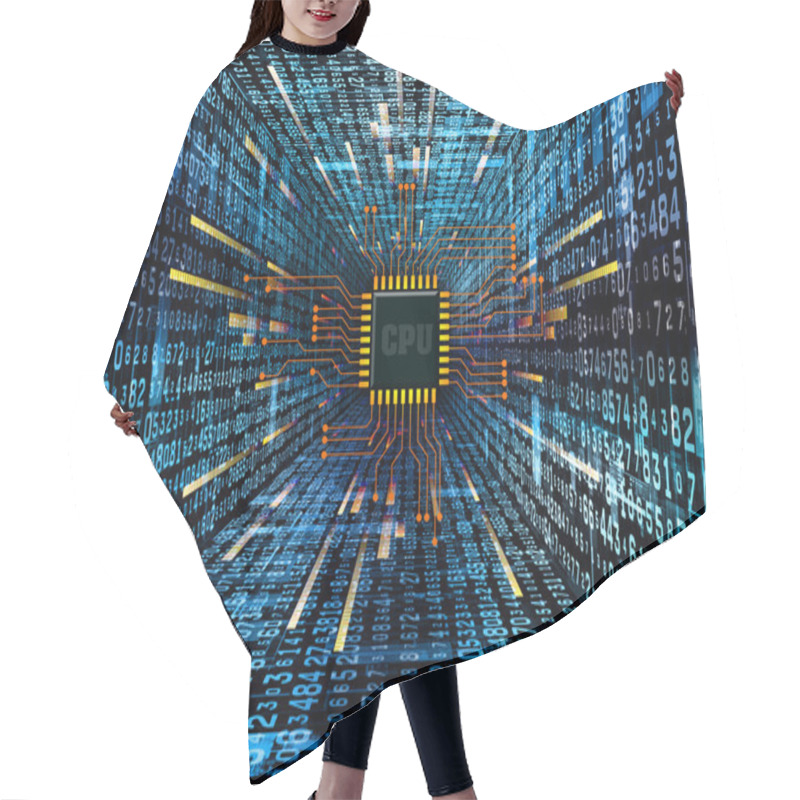 Personality  Digital Circuit Hair Cutting Cape