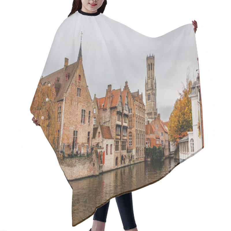 Personality  View Of The Brugge Historic City Center. The Old Town In Medieval Europe, Belgium Hair Cutting Cape