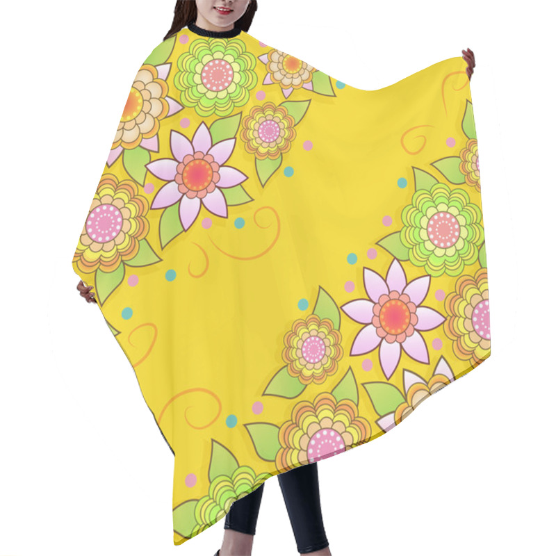 Personality  Vector Floral Background Design Hair Cutting Cape