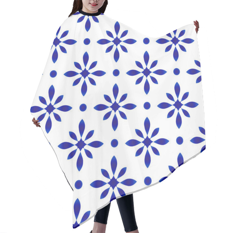 Personality  Flower Blue Pattern Hair Cutting Cape