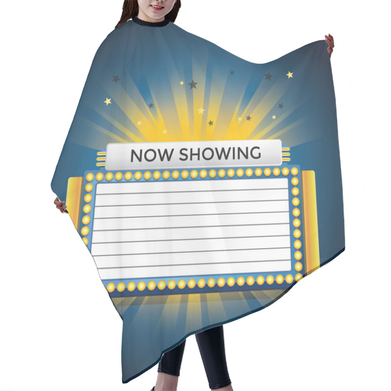 Personality  Now Showing Retro Cinema Neon Sign Vector Hair Cutting Cape