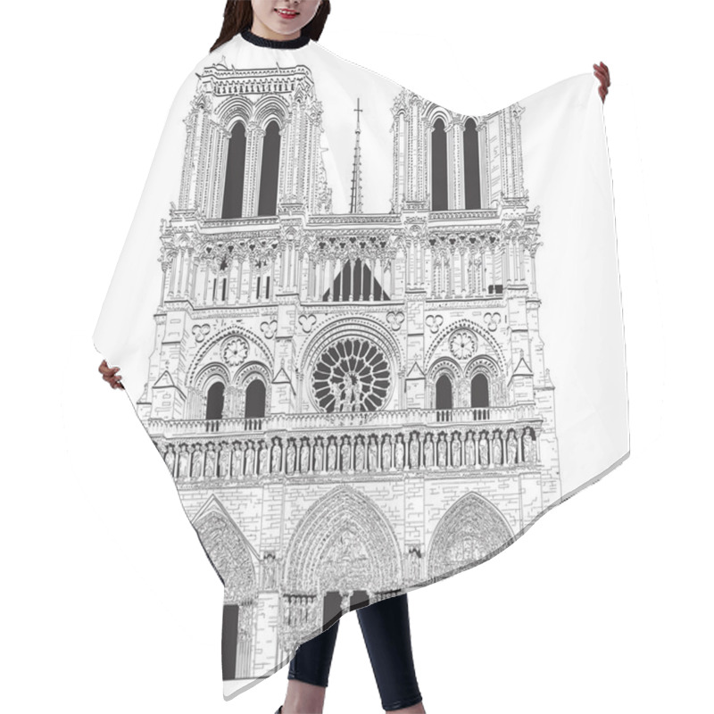 Personality  Vector Image Of Notre Dame De Paris Hair Cutting Cape