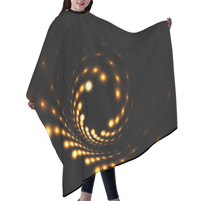 Personality  Golden Orbs Of Light Rotating Hair Cutting Cape