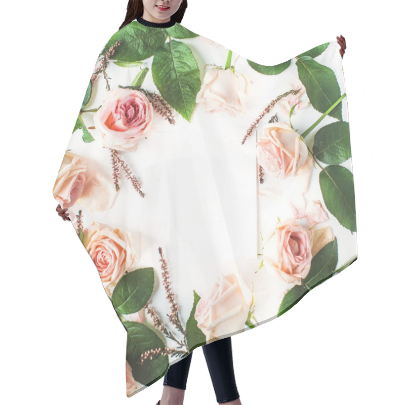 Personality  Frame Made Of Pink Roses  Hair Cutting Cape