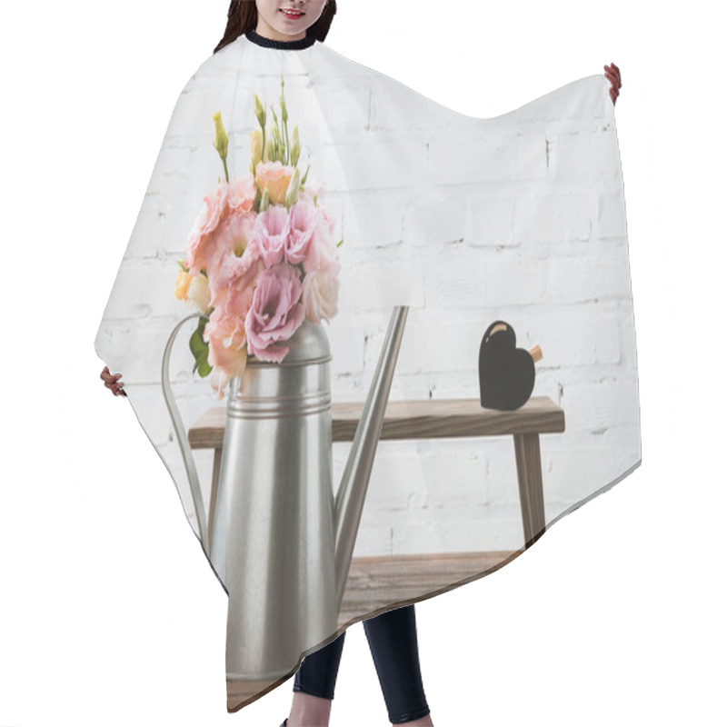 Personality  Beautiful Flowers In Watering Can Hair Cutting Cape