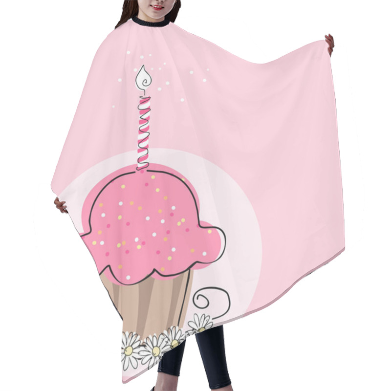 Personality  Cupcake With Candle Hair Cutting Cape