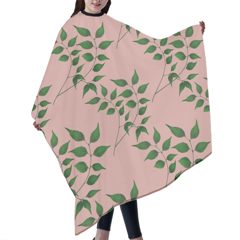 Personality  Leaves Seamless Pattern Background On Pastel Pink For Prints, Textiles, Packaging, Fabrics, And Wrapping Paper Hair Cutting Cape