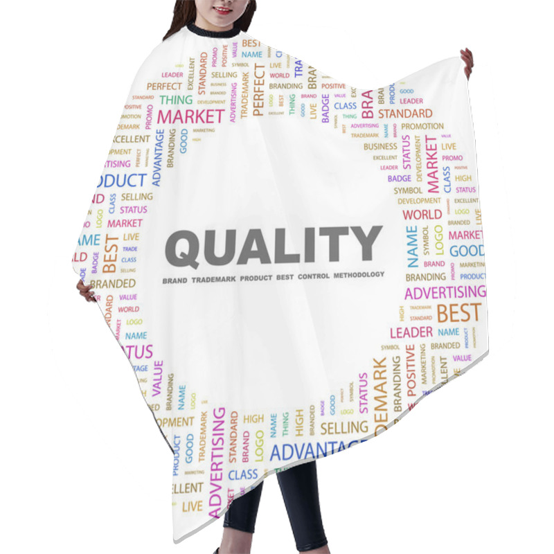 Personality  QUALITY. Word Collage On White Background Hair Cutting Cape