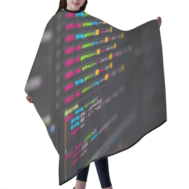 Personality  Lines Of Code On Computer Screen Hair Cutting Cape