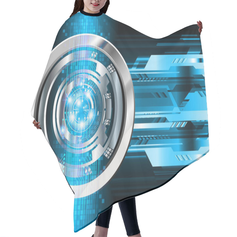 Personality  Eye Cyber Circuit Future Technology Concept Background Hair Cutting Cape