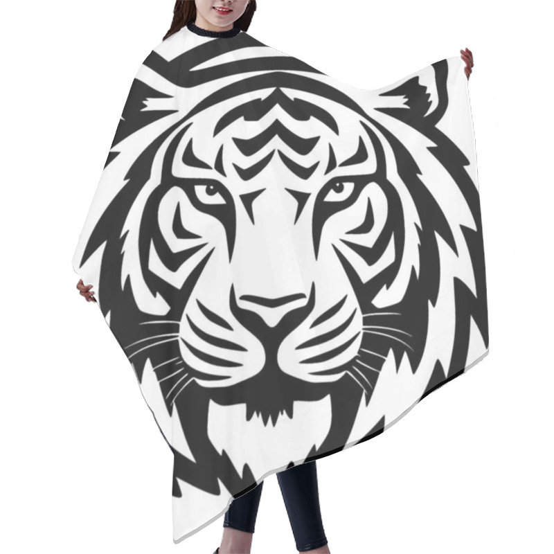 Personality  Tiger - Minimalist And Flat Logo - Vector Illustration Hair Cutting Cape