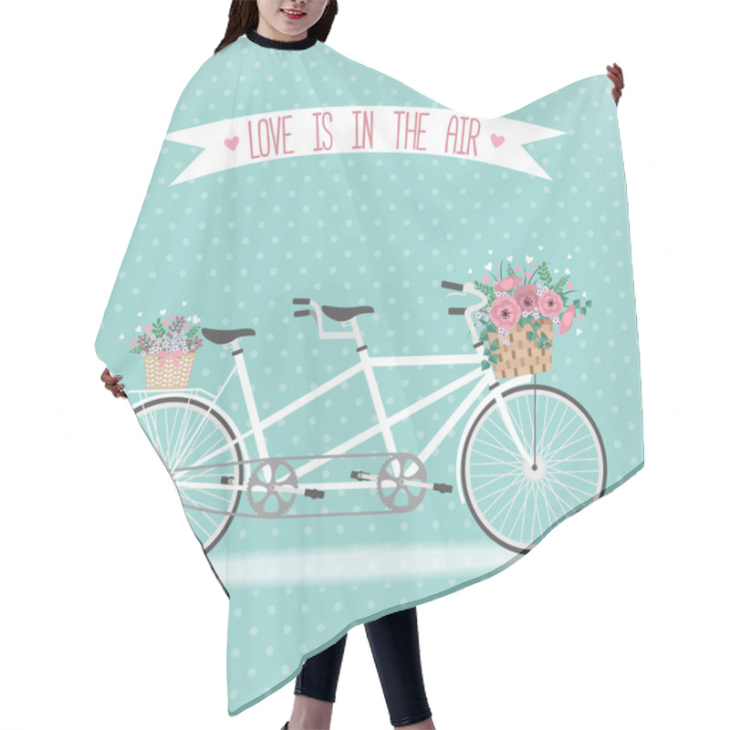 Personality  Cute Bicycle With Basket Full Of Flowers Hair Cutting Cape