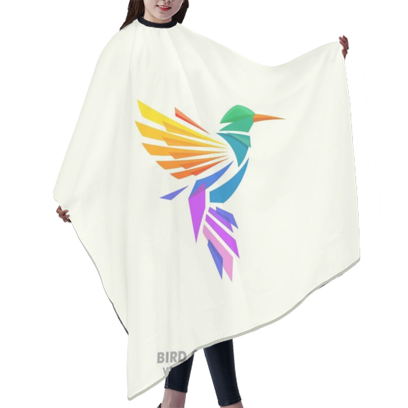 Personality  Humming Bird Illustration Concept Vector Design Template Hair Cutting Cape