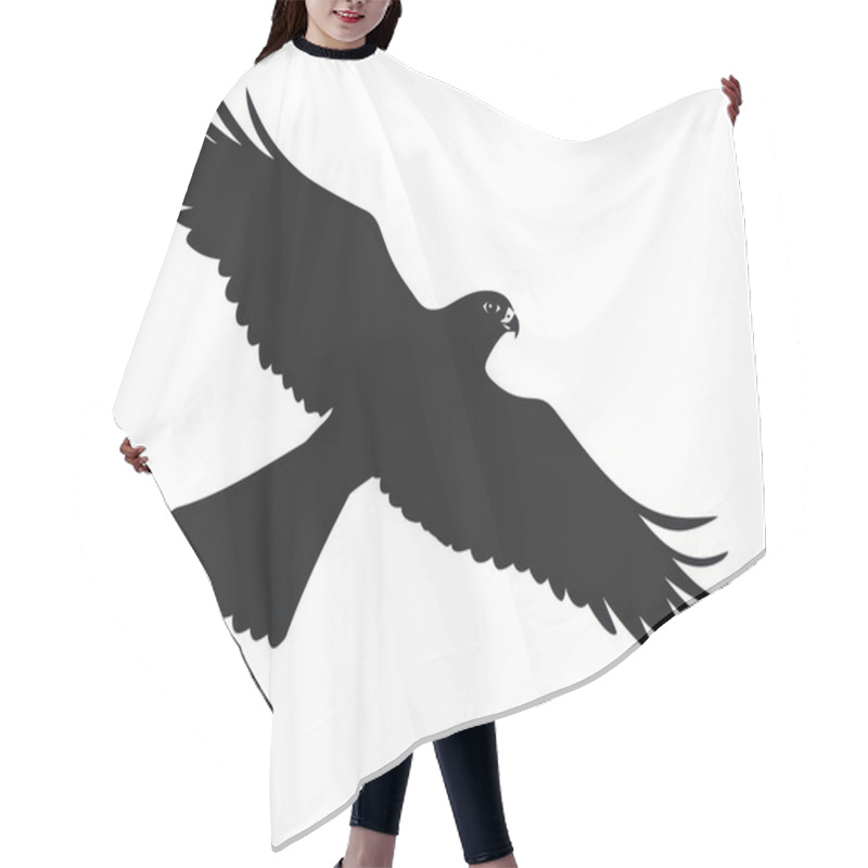 Personality  A Majestic Hawk In Flight, Showcasing Its Powerful Wings Against A White Background. Hair Cutting Cape