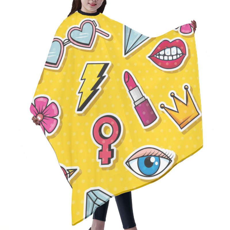 Personality  Fashion Graphic Pop Art Background Hair Cutting Cape