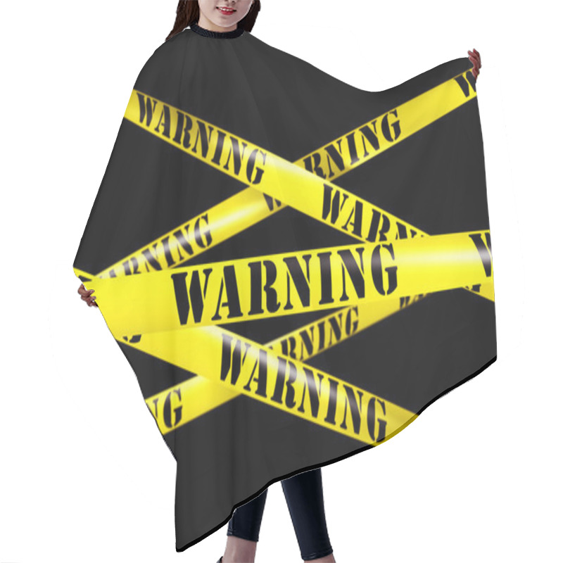 Personality  Warning Tape Hair Cutting Cape