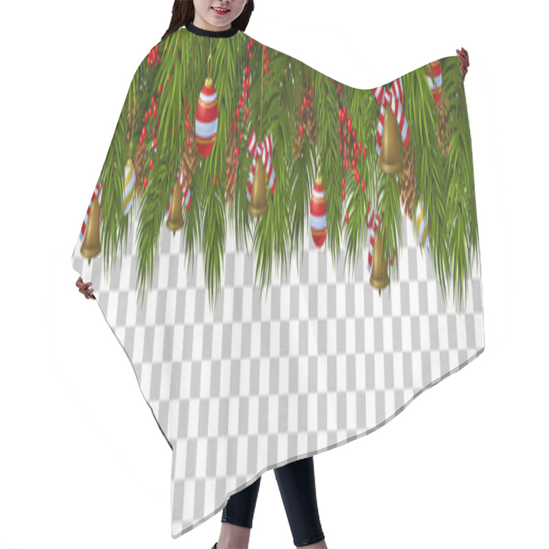 Personality  Christmas Border With Fir Branches Hair Cutting Cape