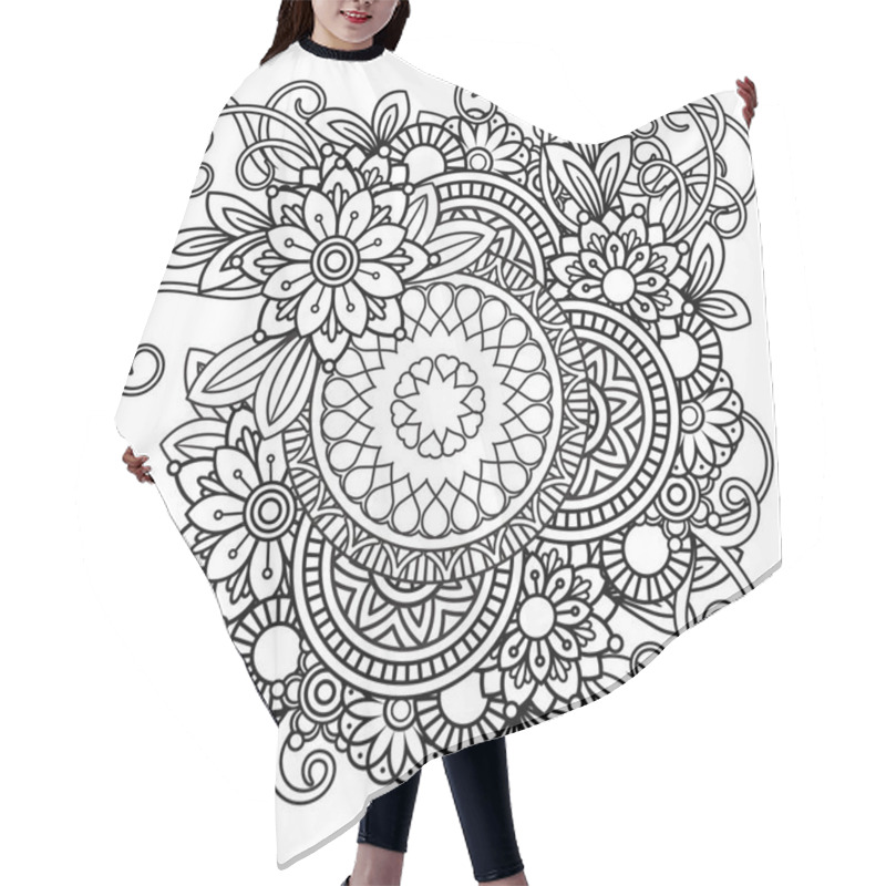 Personality  Floral Mandala Pattern Hair Cutting Cape