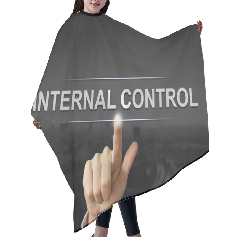 Personality  Business Hand Pushing Internal Control Button Hair Cutting Cape