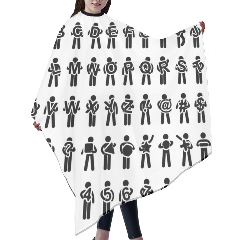 Personality  Man Carrying Holding Alphabet Text From A To Z Icon Symbol Sign Hair Cutting Cape