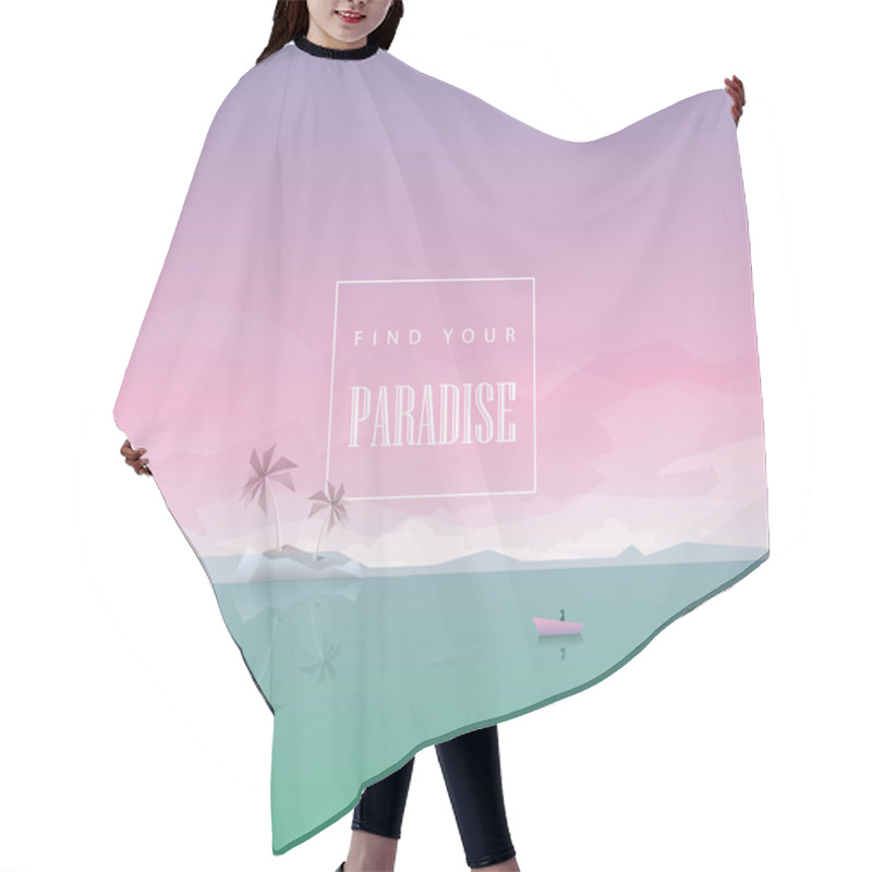 Personality  Low Poly Style Summer Wallpaper Hair Cutting Cape