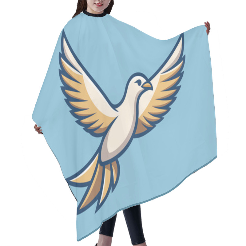 Personality  Stylized Flying Bird Illustration Highlighting Freedom And Grace Hair Cutting Cape