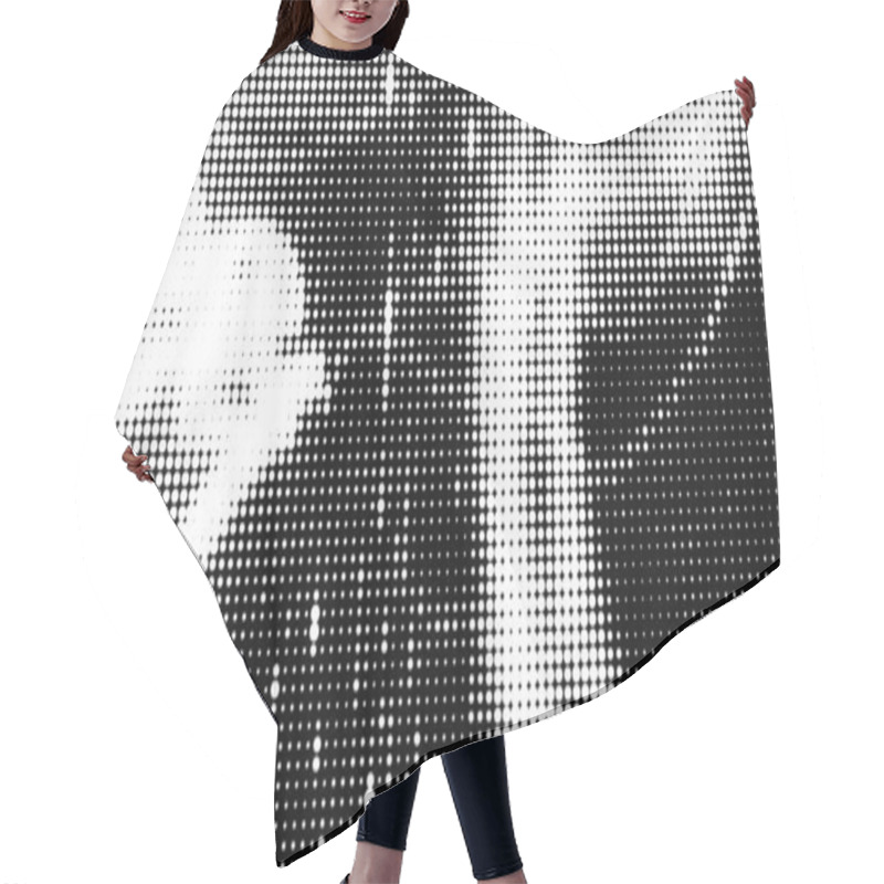 Personality  Monochrome Abstract Background. Black And White Pattern. Halftone Texture. Hair Cutting Cape