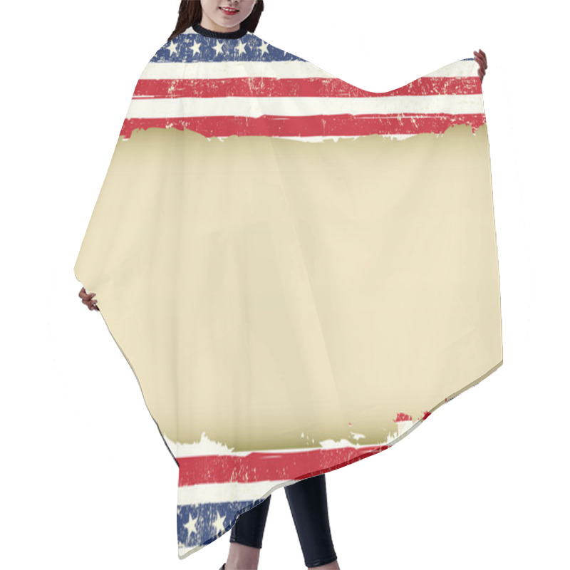 Personality  Horizontal American Dirty Flag Hair Cutting Cape