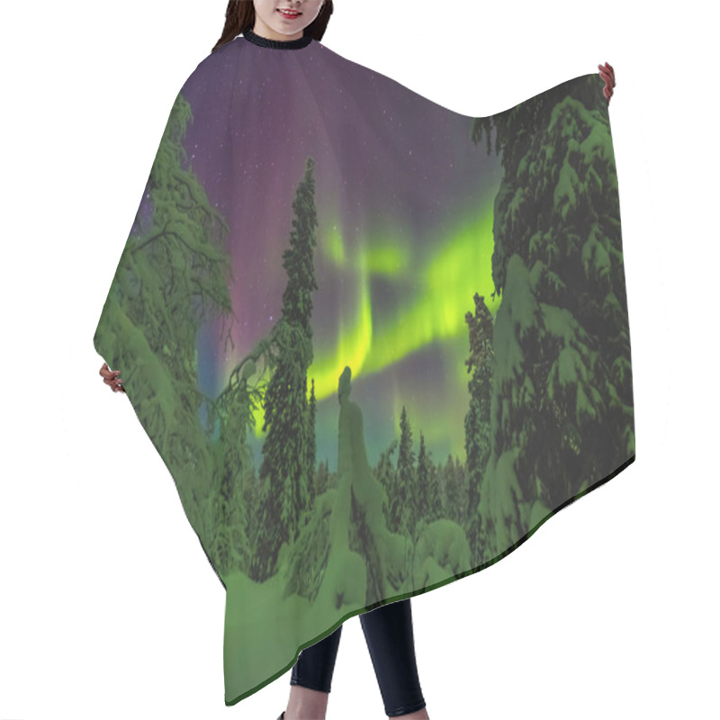 Personality  Northern Lights In Finish Lapland Hair Cutting Cape