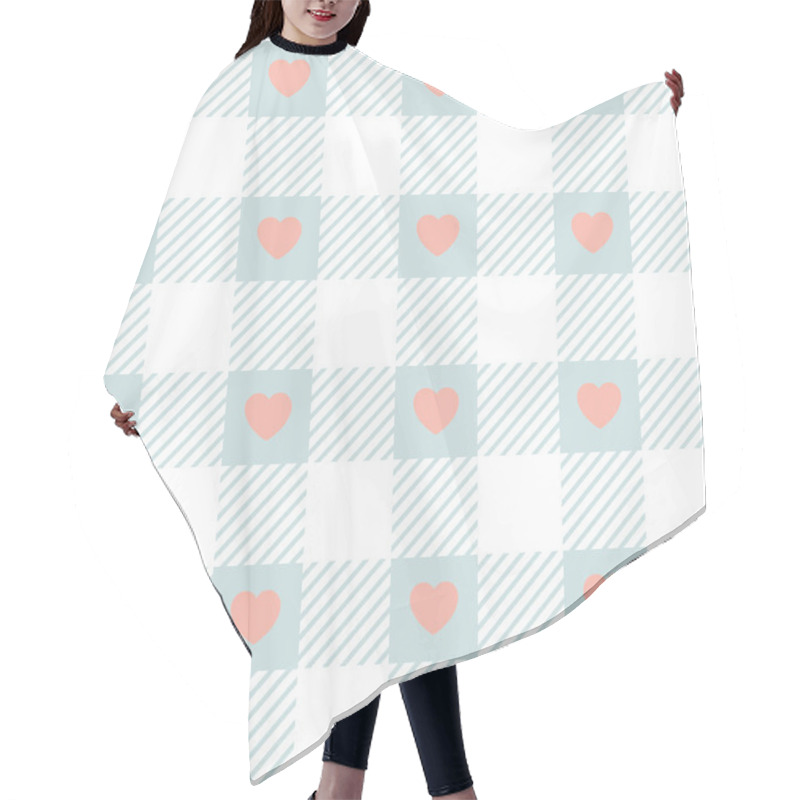 Personality  Gingham Pattern. Seamless Pastel Vichy Backgrounds For Tablecloth, Dress, Skirt, Napkin, Or Other Design. Colorful And Transparent Background. Hair Cutting Cape