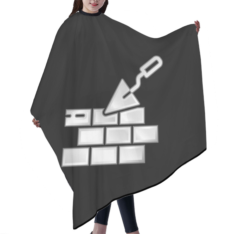 Personality  Brickwall Silver Plated Metallic Icon Hair Cutting Cape