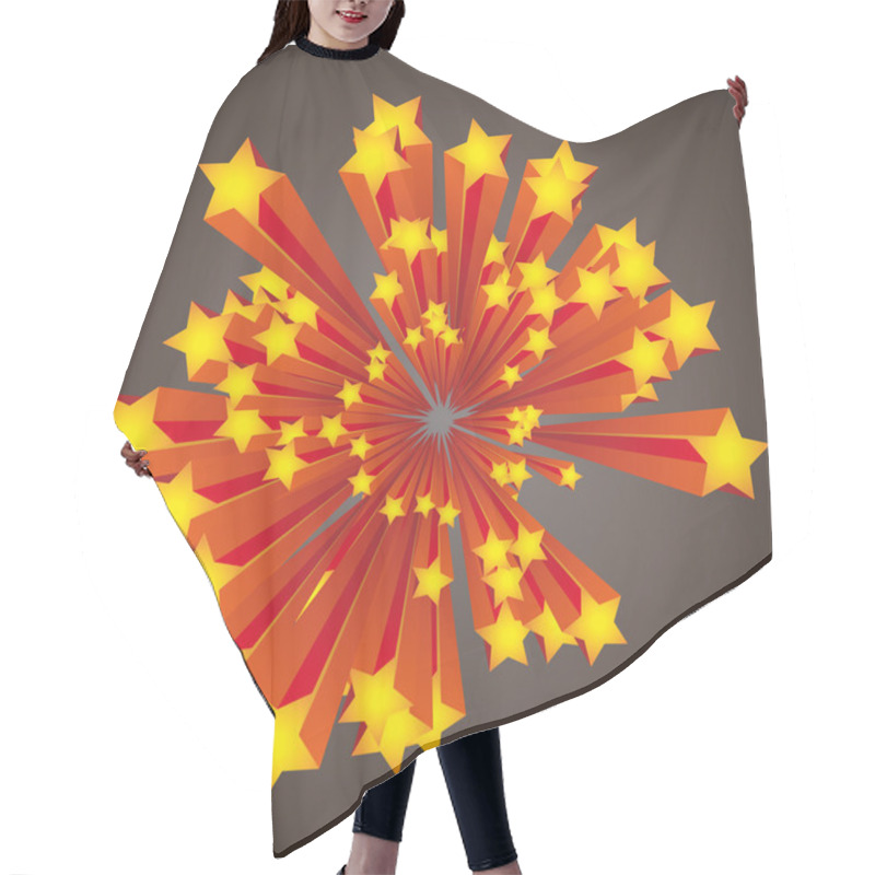 Personality  Graphic Stars Explosion With Stripes On A Dark Background Hair Cutting Cape