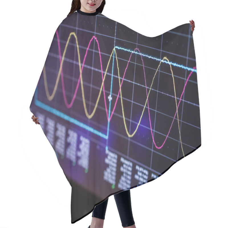 Personality  Digital Oscilloscope In The Laboratory Hair Cutting Cape