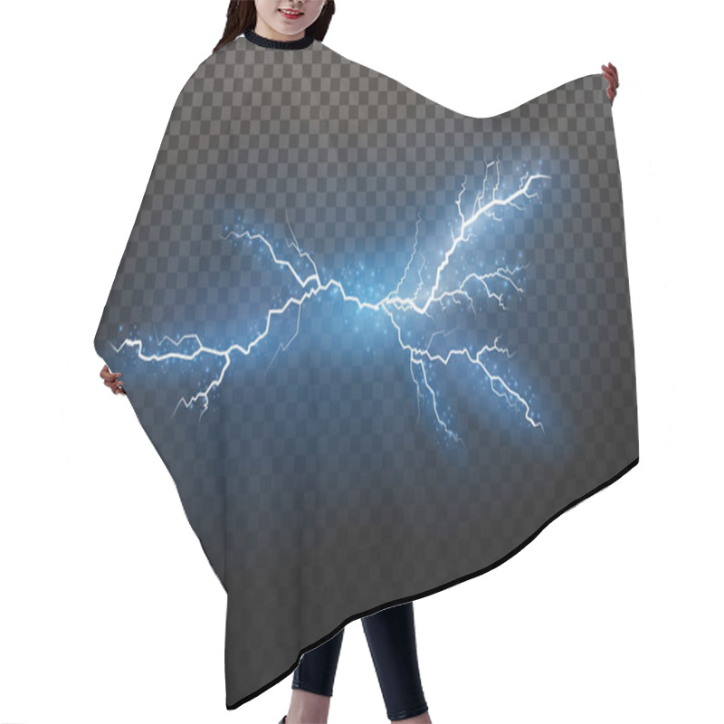 Personality  A Set Of Lightning Magic And Bright Light Effects. Vector Illustration. Discharge Electric Current. Charge Current. Natural Phenomena. Energy Effect Illustration. Bright Light Flare And Sparks Hair Cutting Cape