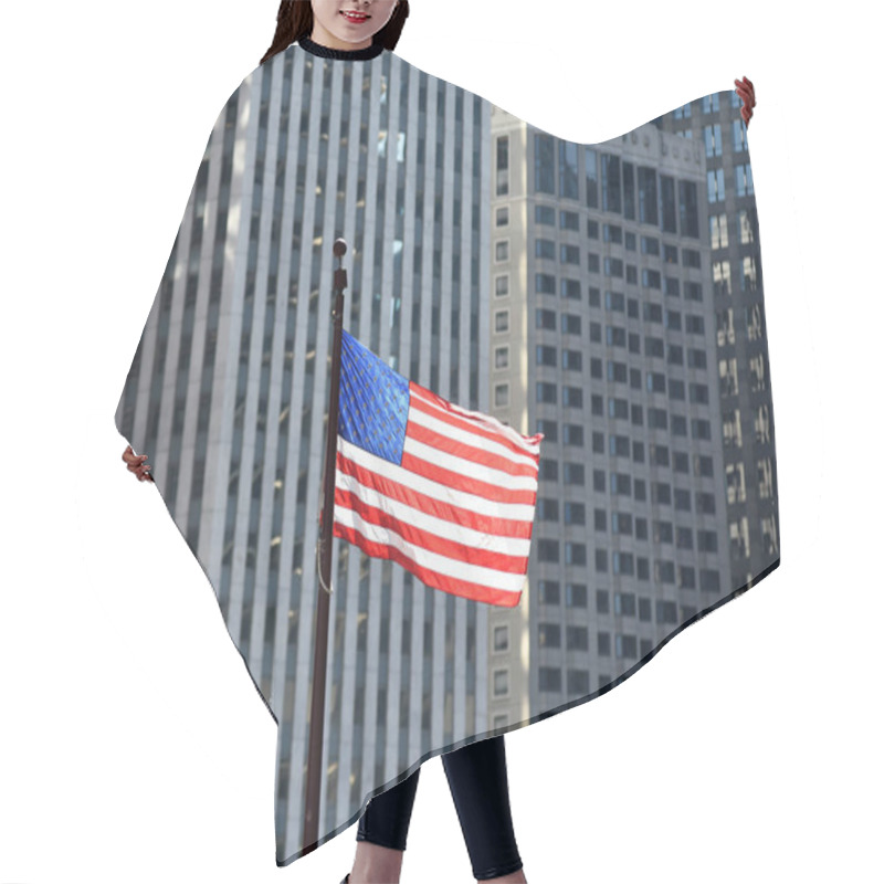 Personality  American Flag Waving In Downtown Of Chicago, USA Hair Cutting Cape