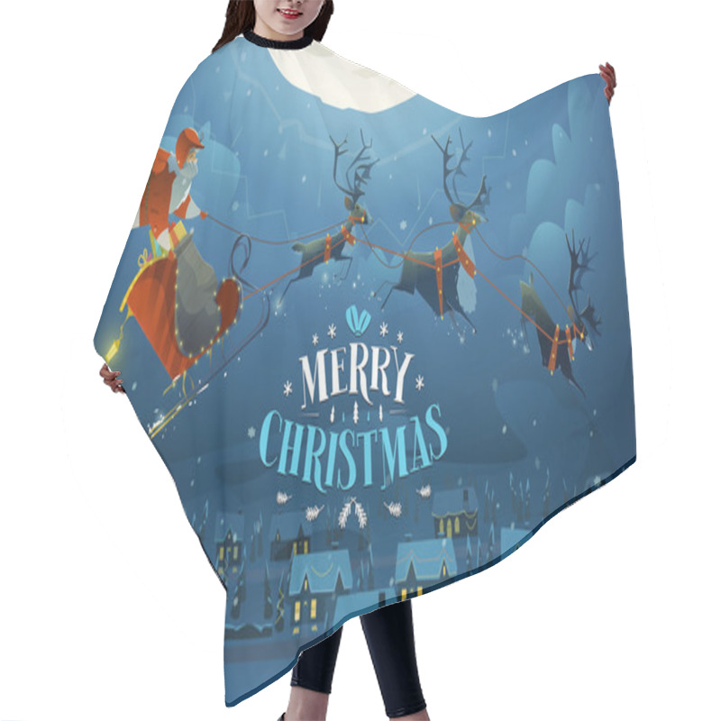 Personality  Merry Christmas And Happy New Year Card Hair Cutting Cape