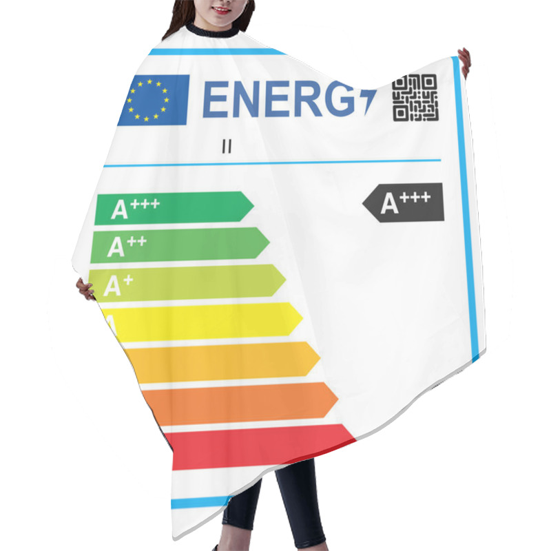 Personality  EU Domestic Appliances Energetic Class Vector Illustration - European Union Energy Label Editable Pictogram Hair Cutting Cape