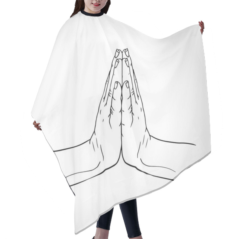 Personality  Vector Thai Greeting.Two Hands Pressed Together In Prayer Position. Action For Prayer, Gratitude, Greeting And Thankful Isolated On White Background Hair Cutting Cape