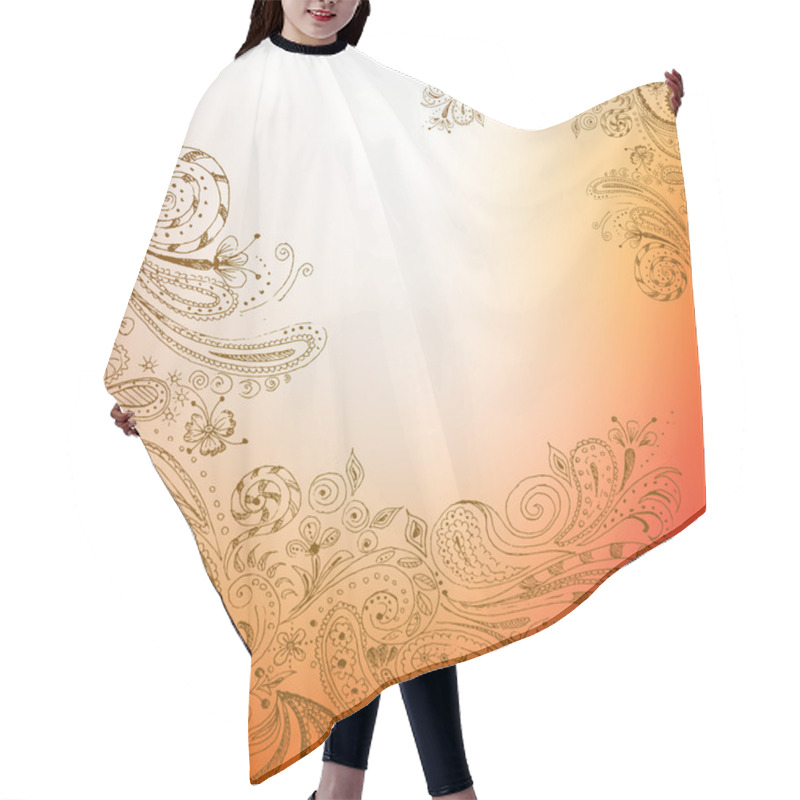 Personality  Eastern Hand Drawn Background Hair Cutting Cape