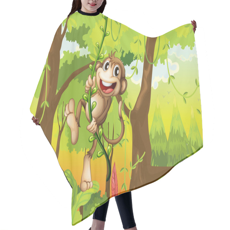 Personality  Monkey In The Forest Hair Cutting Cape