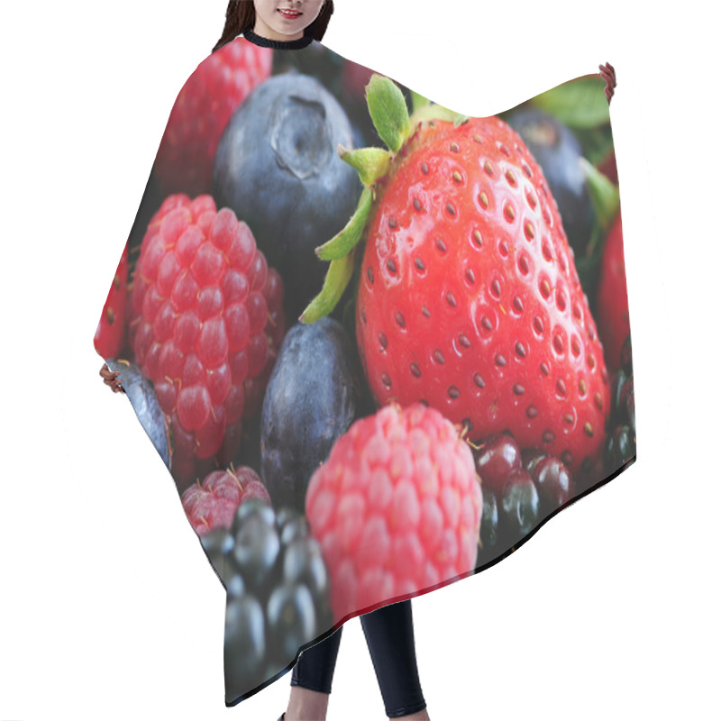 Personality  Background Of Assorted Fresh Berries Close Up Hair Cutting Cape