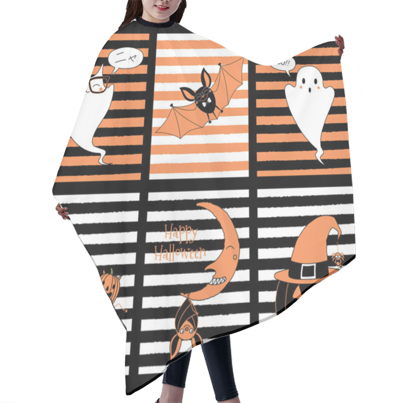 Personality  Templates For Halloween Greeting Cards Hair Cutting Cape