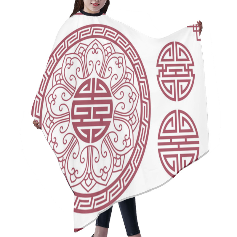 Personality  Vector Set Of Oriental Chinese Design Elements Hair Cutting Cape