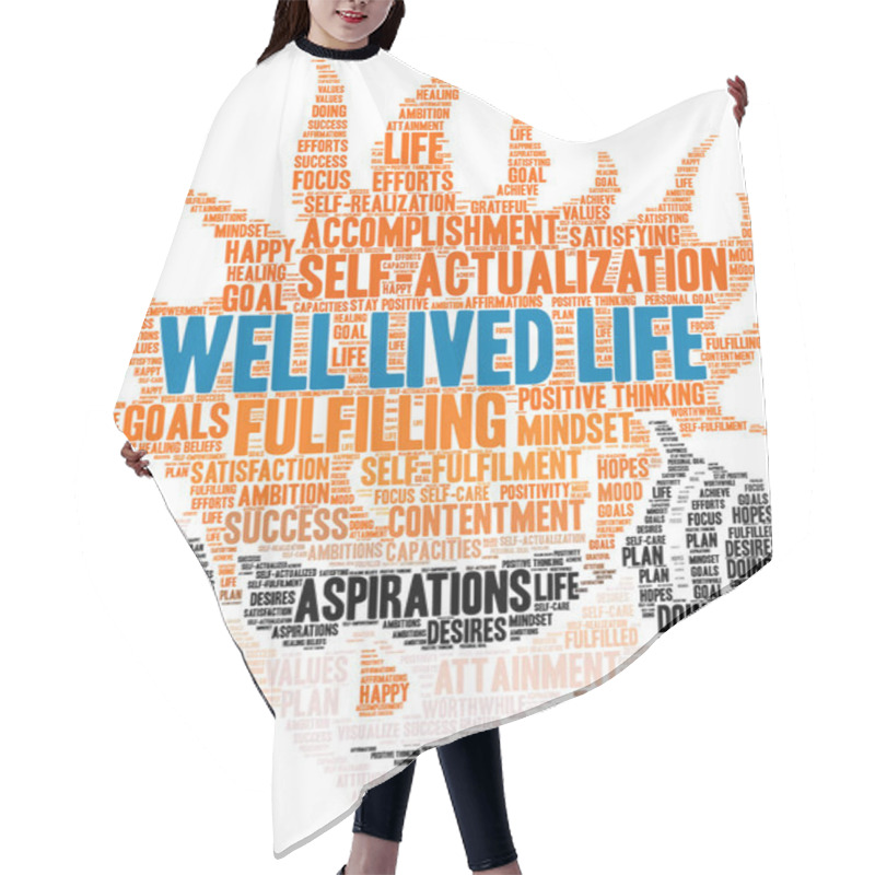 Personality  Well Lived Life Word Cloud Hair Cutting Cape