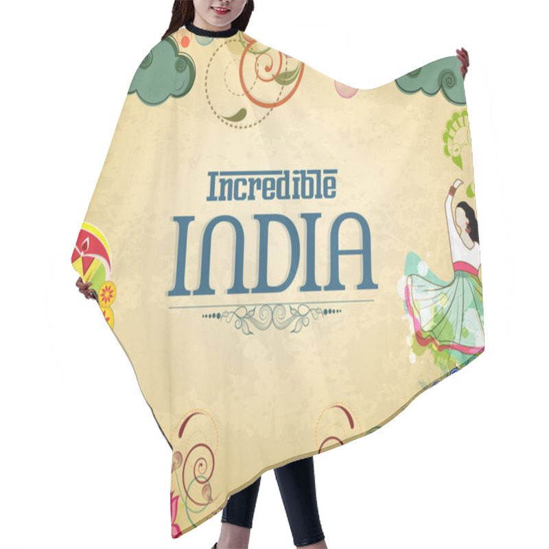 Personality  Poster Or Banner Design Of Incredible India. Hair Cutting Cape